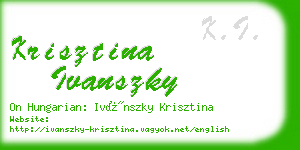 krisztina ivanszky business card